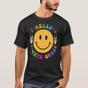 T-shirt Bonjour 4e année Joyeux visage 5e année Sourire re
