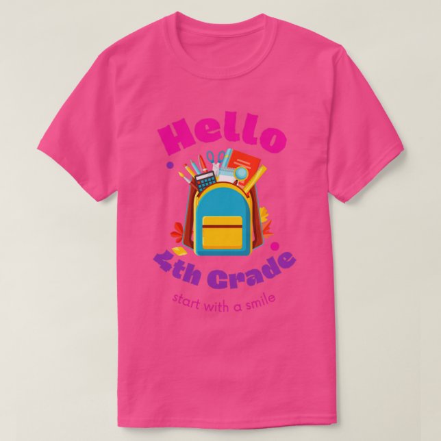 T-shirt Bonjour 4e année retour à l'école2 (Design devant)