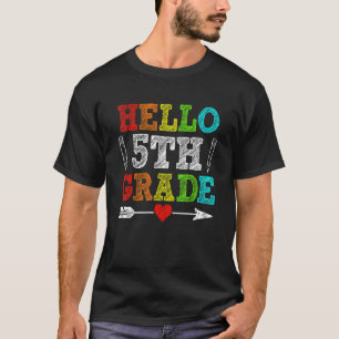 T-shirt Bonjour 5e année élève de cinquième année Enseigna