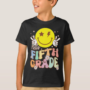 T-shirt Bonjour 5e année Hippie Sourire Visage 5e année Re