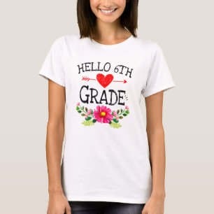 T-shirt Bonjour 6E Année Funny Retour À L'École Profess