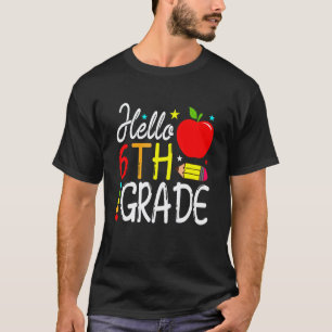 T-shirt Bonjour 6e rentrée scolaire enseignant élève stylo