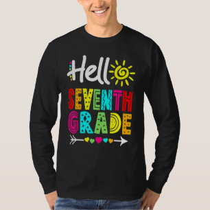 T-shirt Bonjour 7e 7e année Amusement Retour à l'école ens