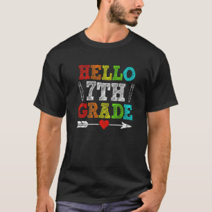 T-shirt Bonjour 7e année  Élève de septième année Enfants 