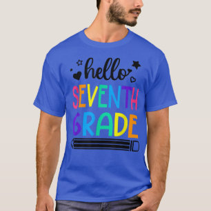 T-shirt Bonjour 7e année Retour à l'école tenues pour fill