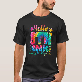 T-shirt Bonjour 8e année Tie Dye Enseignants de teinture d