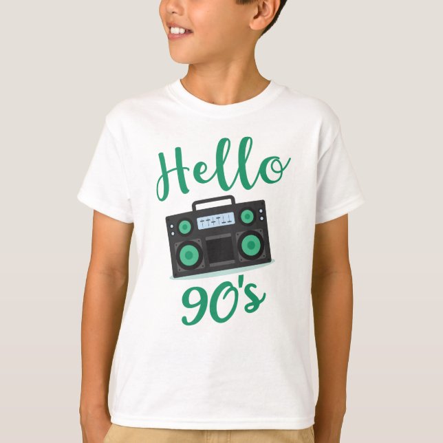 T-shirt Bonjour 90s radio cassette enregistreur (Devant)