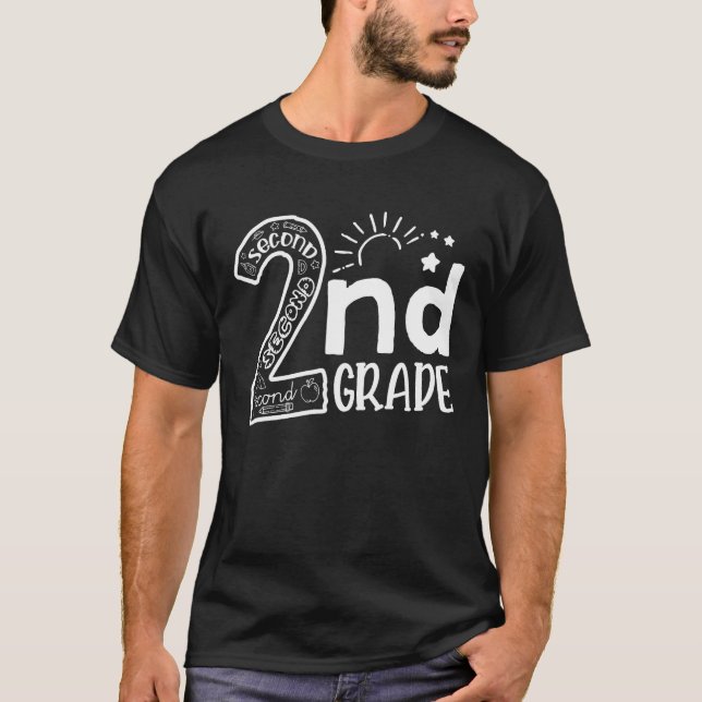 T-shirt Bonjour À Enseignants de 2e année Garçons et Équip (Devant)
