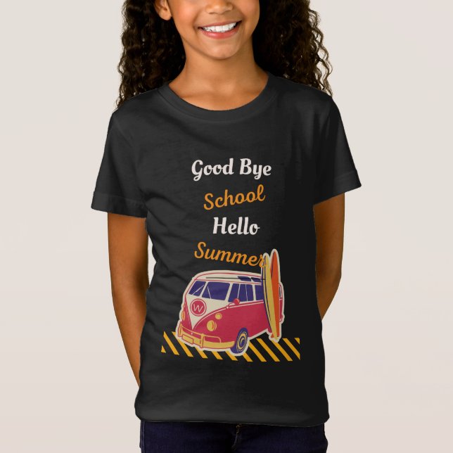 T-Shirt Bonjour à l'école d'adieu été (Devant)