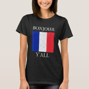 T-shirt Bonjour à tous Drapeau français Racines de France