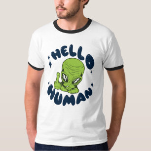 T-shirt Bonjour Alien drôle humain