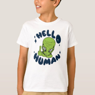 T-shirt Bonjour Alien drôle humain