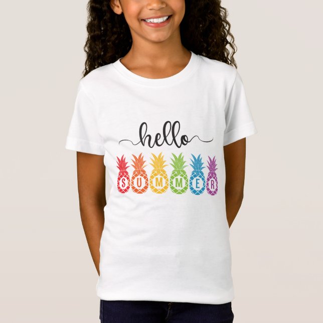 T-Shirt Bonjour Ananas d'été (Devant)