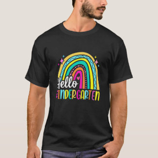 T-shirt Bonjour Arc-en-ciel de maternelle pour enseignants