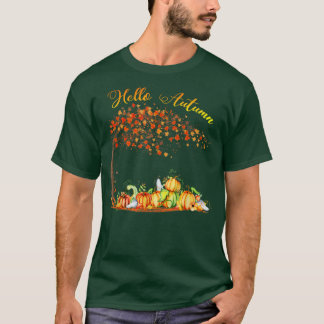 T-shirt Bonjour Automne Bonjour Automne Citrouille Automne