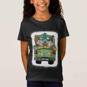 T-Shirt Bonjour Automne Camion Gnomes Citrouille Leaves Au