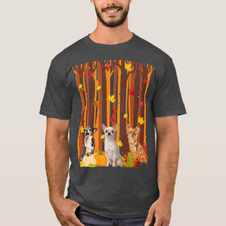 T-shirt Bonjour Automne Chihuahua Feuille d'érable Hommes 