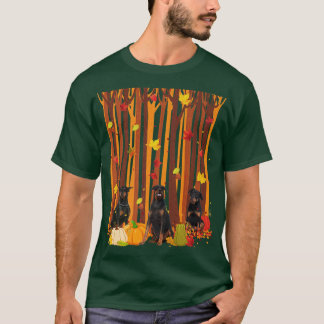 T-shirt Bonjour Automne Doberman Maple Leaf Automne Citrou