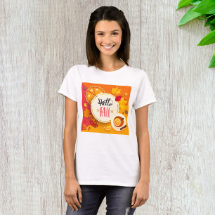 T-shirt Bonjour Automne Feuilles Et Boire