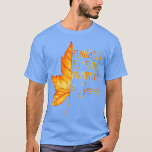 T-shirt Bonjour Automne Flannels Bonfires Citrouilles Et J