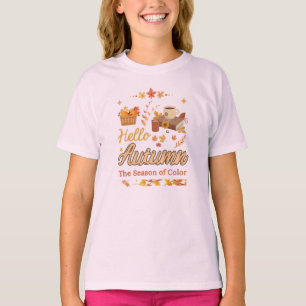 T-shirt Bonjour Automne-La Saison des couleurs automne feu