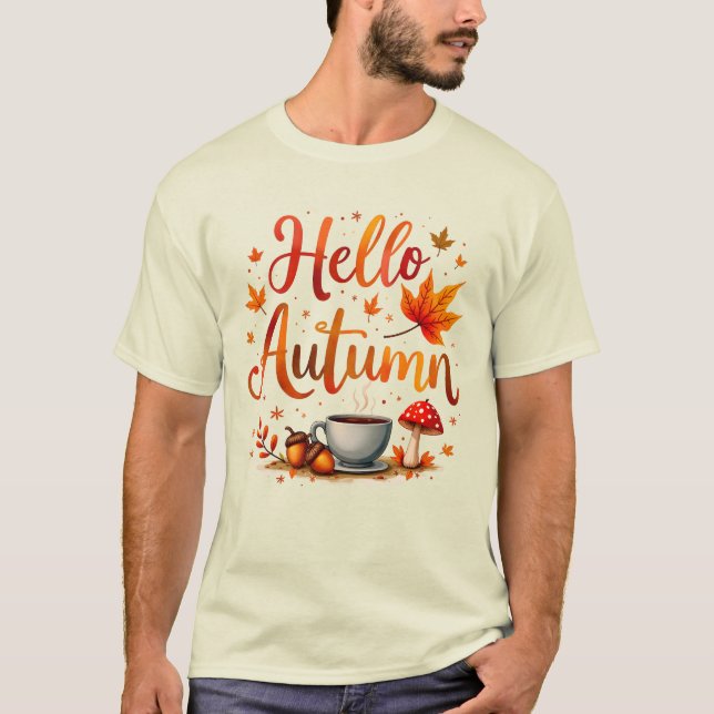 T-shirt Bonjour Automne, nostalgie cosy (Devant)