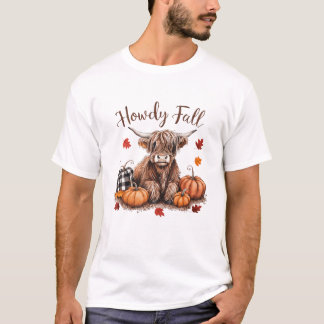 T-shirt Bonjour automne vache des Highlands Bonne Action d