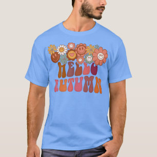 T-shirt Bonjour Automne Vintage Retro Fleurs Super Chute q