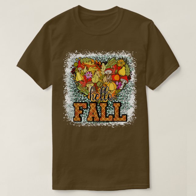 T-shirt Bonjour Automne Yall Coeur Citrouille Automne Than (Design devant)