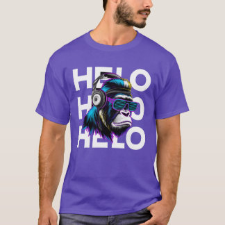 T-shirt Bonjour avec la famille des gorilles