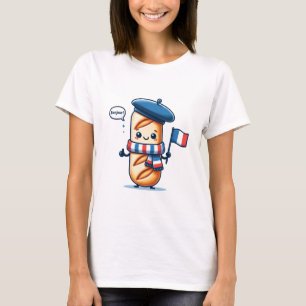 T-shirt Bonjour Baguette - Charmant thème français
