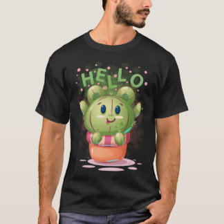 T-shirt Bonjour Cactus Green Friend cadeau