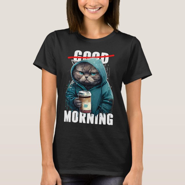 T-shirt Bonjour Café Chat du Matin (Devant)