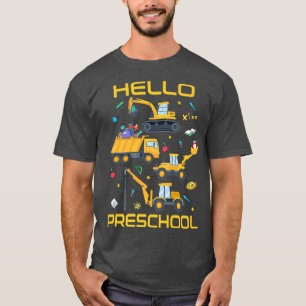 T-shirt Bonjour Camion De Construction Préscolaire Retour 
