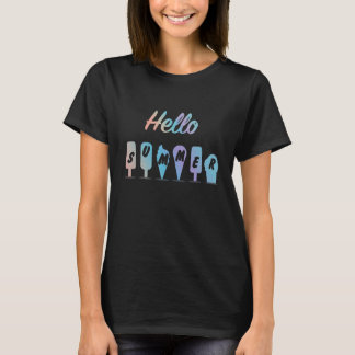 T-shirt Bonjour Chaleur été Colorful Crème glacée Popsicle