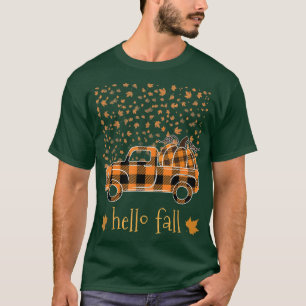 T-shirt Bonjour Chemise Automne Funny Halloween Citrouille