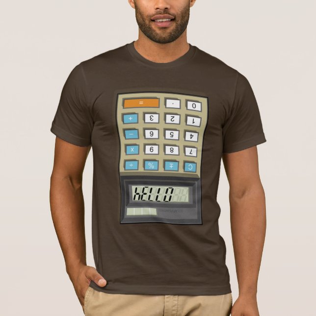 T-shirt Bonjour chemise de calculatrice (Devant)