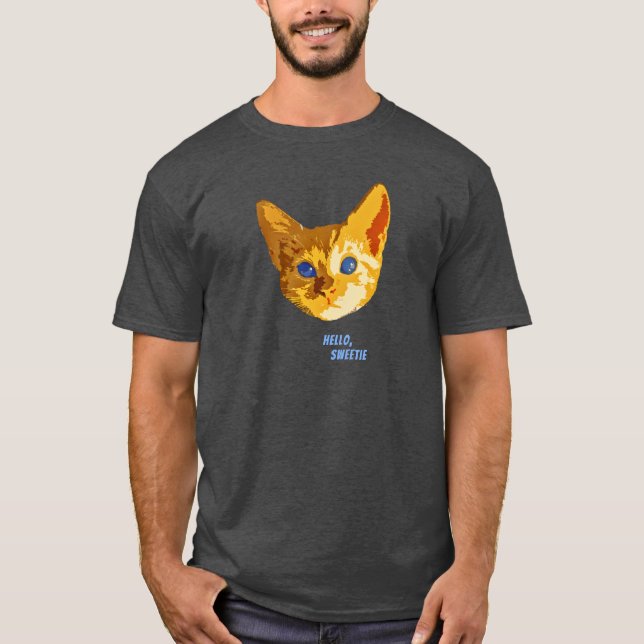 T-shirt Bonjour, chemise de chat de bonbon (Devant)