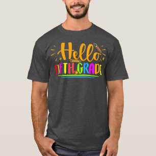 T-shirt Bonjour Chemise de cinquième année 5e année Retour