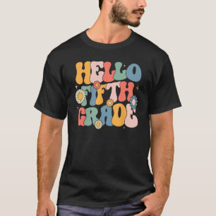 T-shirt Bonjour cinquième année Groovy 5e année Retour à l