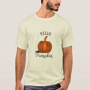 T-shirt Bonjour citrouille aquarelle drôle automne