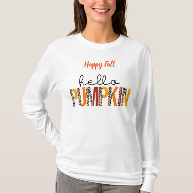 T-shirt Bonjour Citrouille Automne Personnaliser Automne T (Devant)