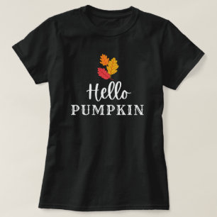 T-shirt Bonjour Citrouille et Crisp Fall Leaves