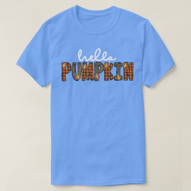 T-shirt Bonjour Citrouille Joyeux Halloween Thanksgiving F (Design devant)