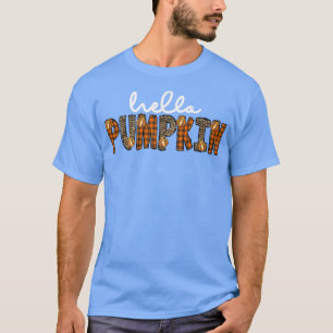 T-shirt Bonjour Citrouille Joyeux Halloween Thanksgiving F