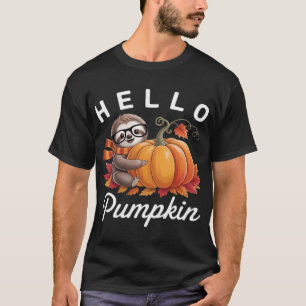 T-shirt Bonjour Citrouille - Paresseux Mignon d'Automne Fe