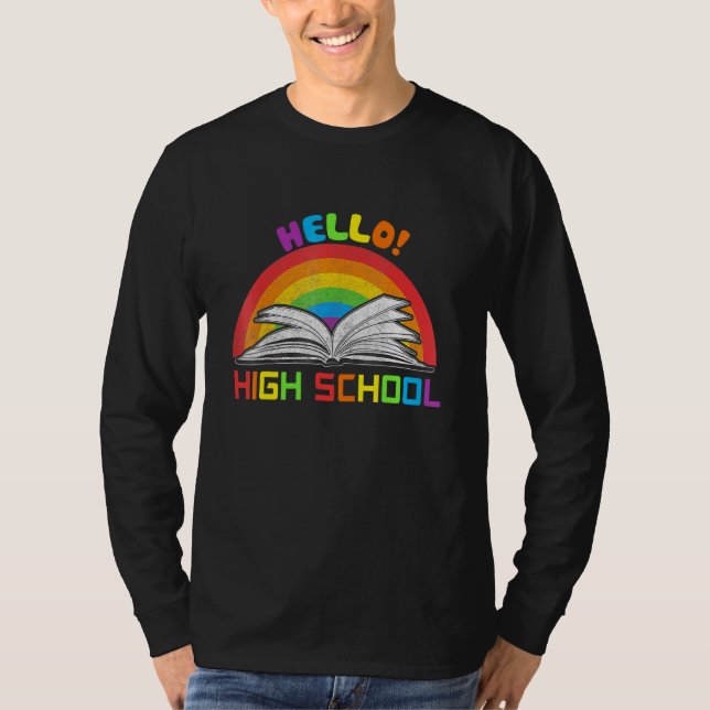 T-shirt Bonjour collège Hello lycée (Devant)