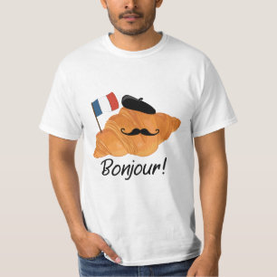 T-shirt Bonjour Croissant Français - France Drôle Nourritu