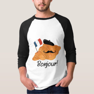 T-shirt Bonjour Croissant Français - France Drôle Nourritu