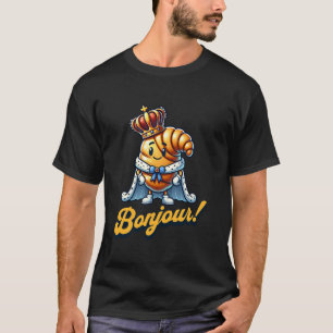 T-shirt Bonjour Croissant Français Pâtisserie Petit déjeun